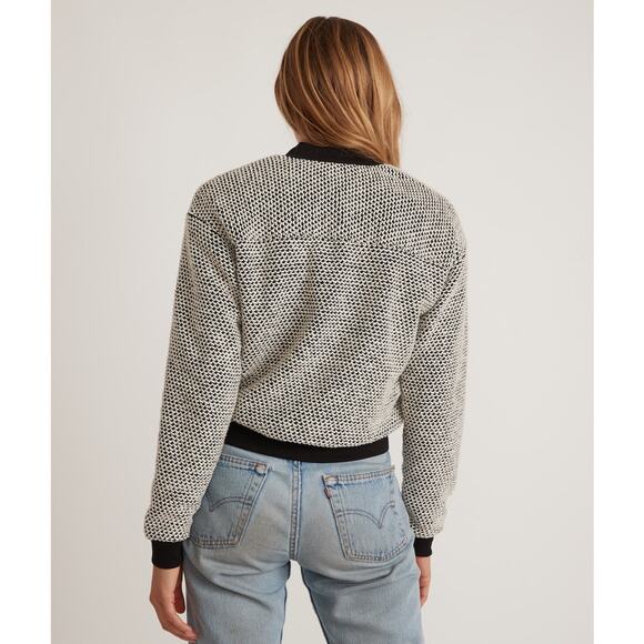 Marine Layer Birdseye Bomber in Black/White size Small - Picture 2 of 5